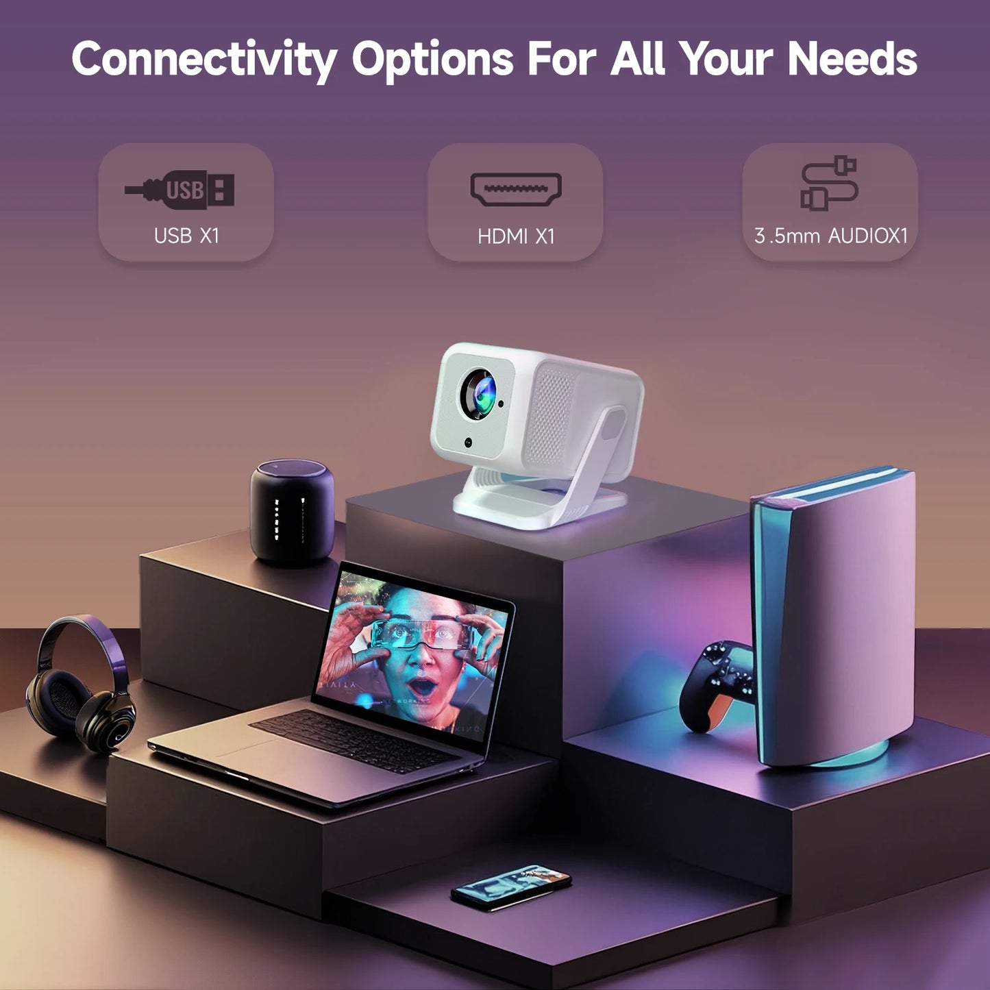 Magcubic Auto Focus 4K HD 1920*1080P 420ANSI Portable Projector Android