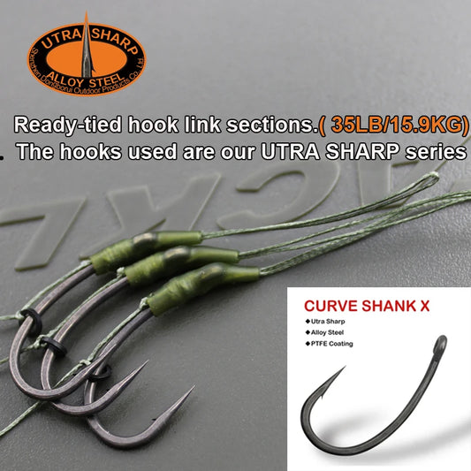 Carp Fishing Line Hair Rig Loop Rigs ready-tied Soft hook