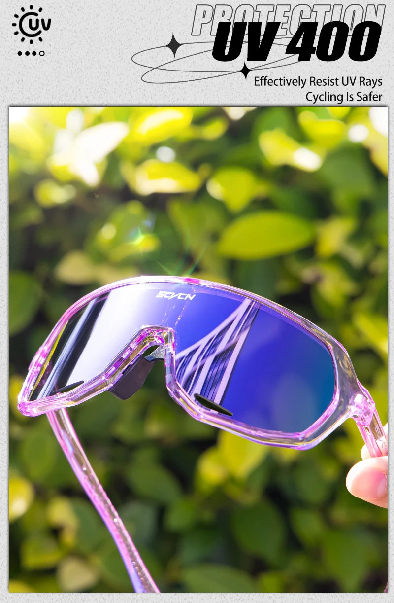 SCVCN New Outdoor Cycling Glasses Bike Sunglasses Men UV400