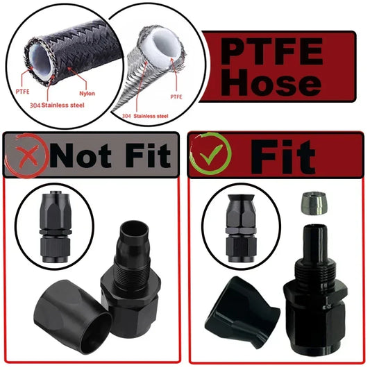 Engine Pipe Brake Tube 304 Stainless Steel Braided 1-6M(3.2-19.6FT) 3AN 4AN 6AN 8AN 10AN E85 PTFE Fuel Hose Oil Gas Cooler Line