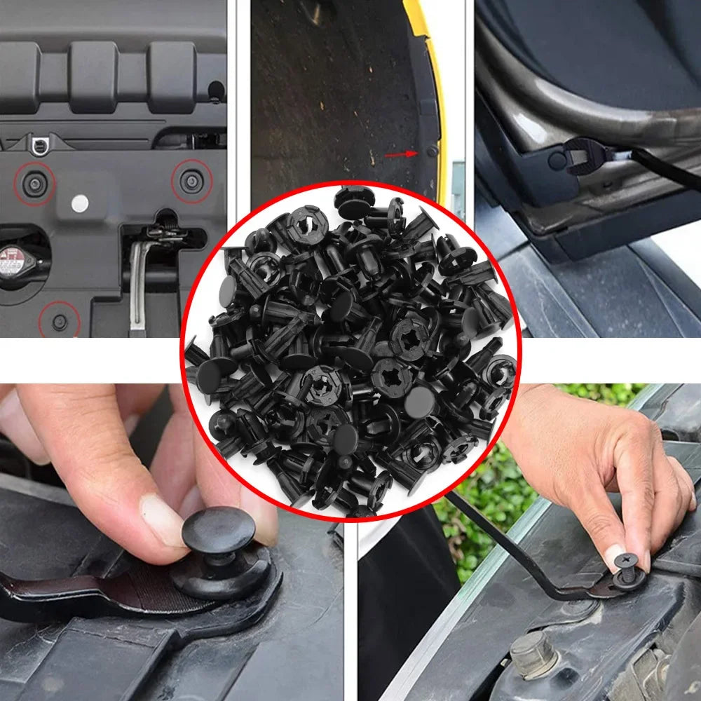 190 Pcs Car Retainer Clips 6 Sizes Auto Push Pin Rivets Clip Fasteners Push Retainer Set Car Interior Bumper Clips
