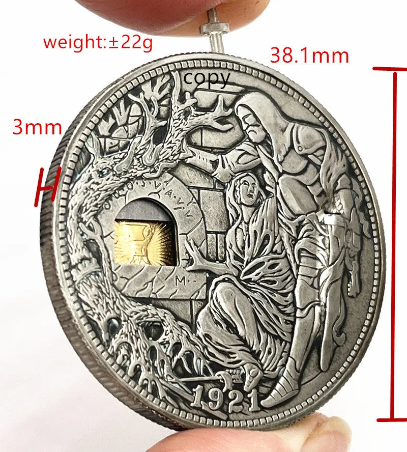 Movable Mechanism Holy Grail Coin Hobo Nickel Morgan Dollar Roman Booteen