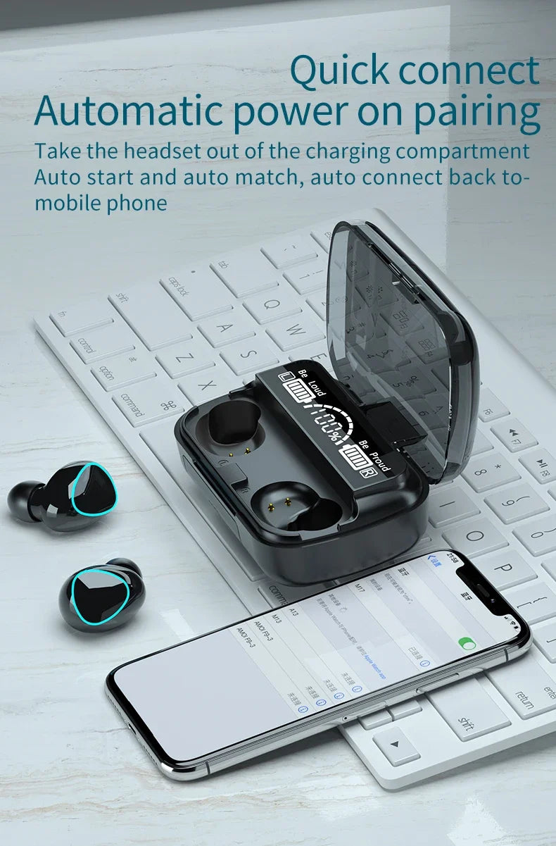 M10 TWS Bluetooth Headphones 3500mAh Charging Box