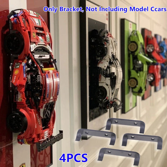 4Pcs Mount Firm Display Cars by Wheels on Wall Hanging Cars Display Rack Space-Saving Car Model Holder for MOC Car Models Toy