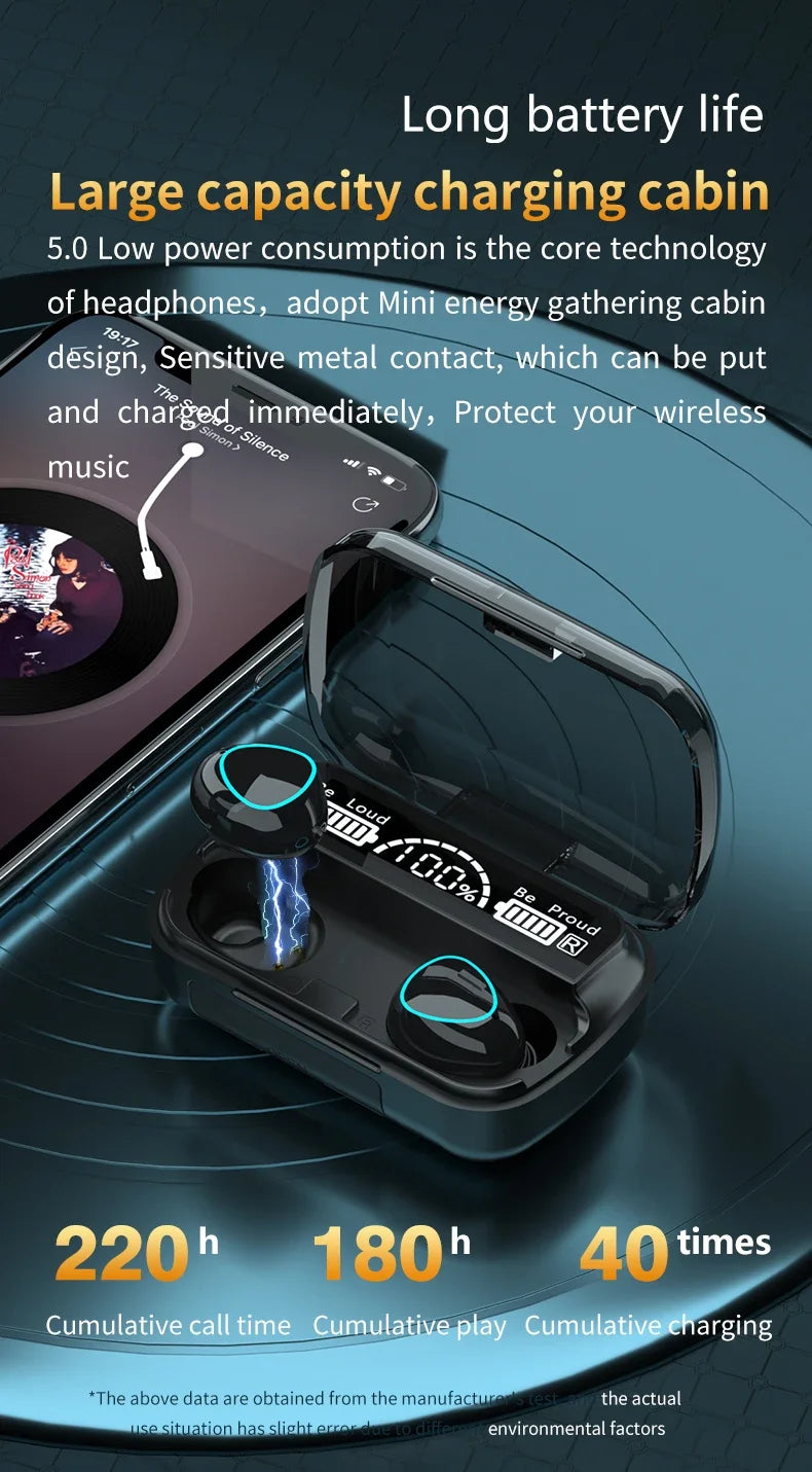 M10 TWS Bluetooth Headphones 3500mAh Charging Box