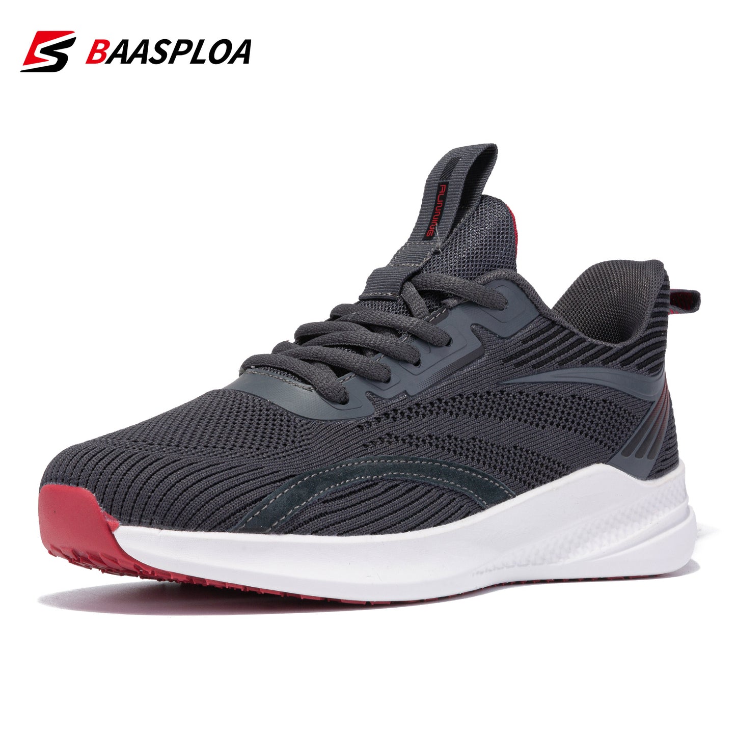 Baasploa Men's Lightweight Mesh Running Shoes - Breathable Outdoor Sports Sneakers for Gym, Jogging, Tennis - Comfortable Cushioning and Support