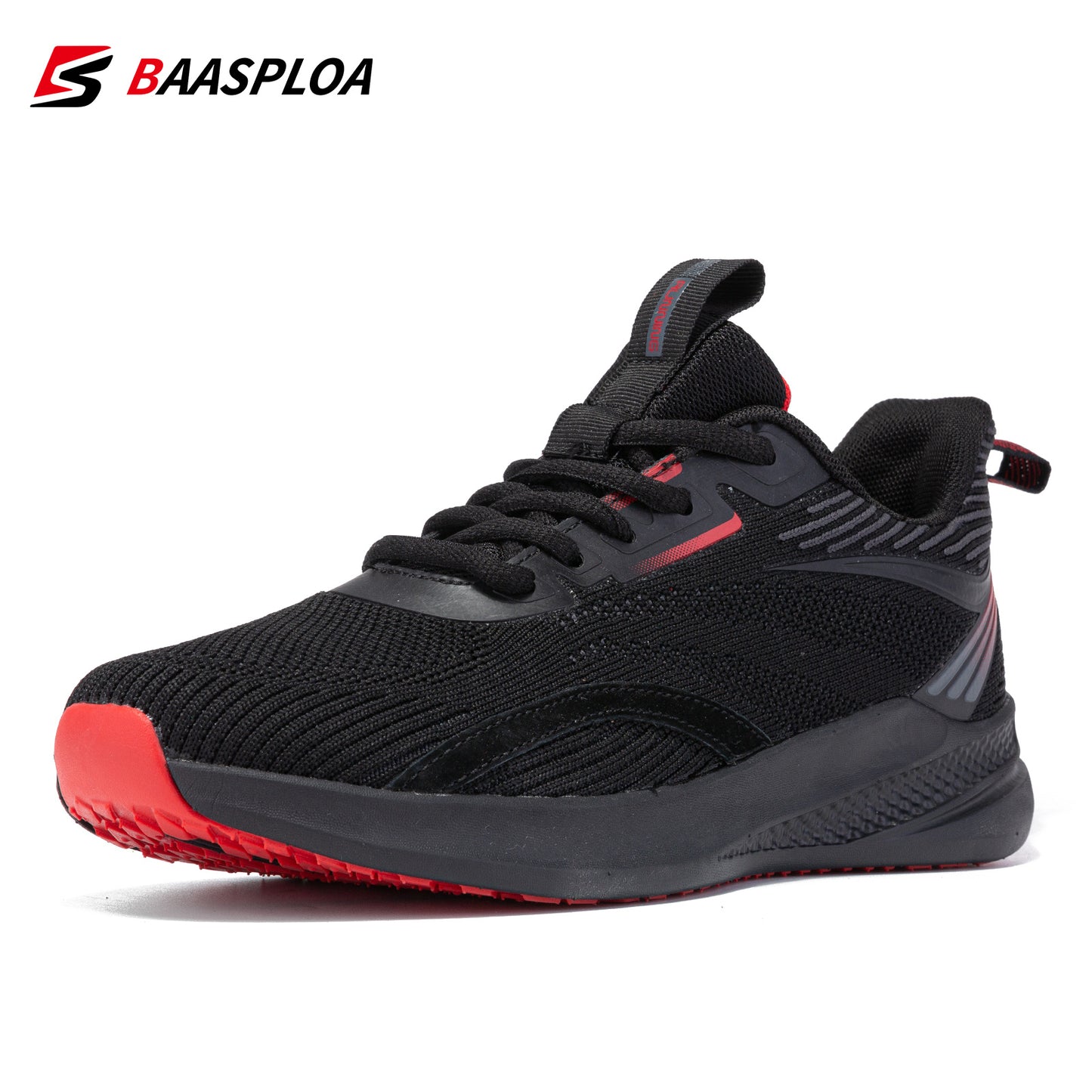 Baasploa Men's Lightweight Mesh Running Shoes - Breathable Outdoor Sports Sneakers for Gym, Jogging, Tennis - Comfortable Cushioning and Support