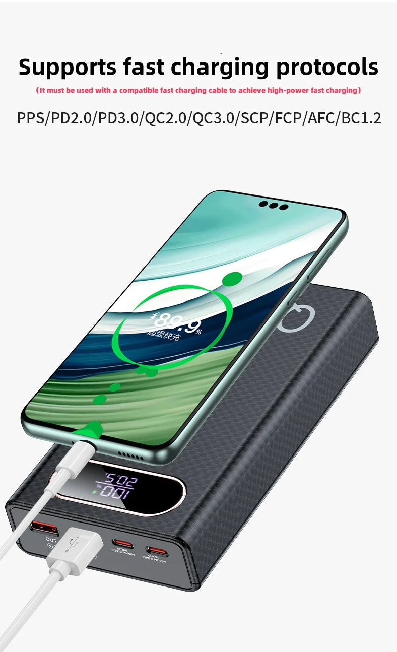 PD100W Fast Charging Power Bank DIY Kit 20V 5A 6x 21700 Battery Pack Portable No Soldering Easy Assemble