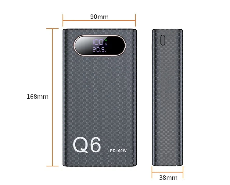 PD100W Fast Charging Power Bank DIY Kit 20V 5A 6x 21700 Battery Pack Portable No Soldering Easy Assemble