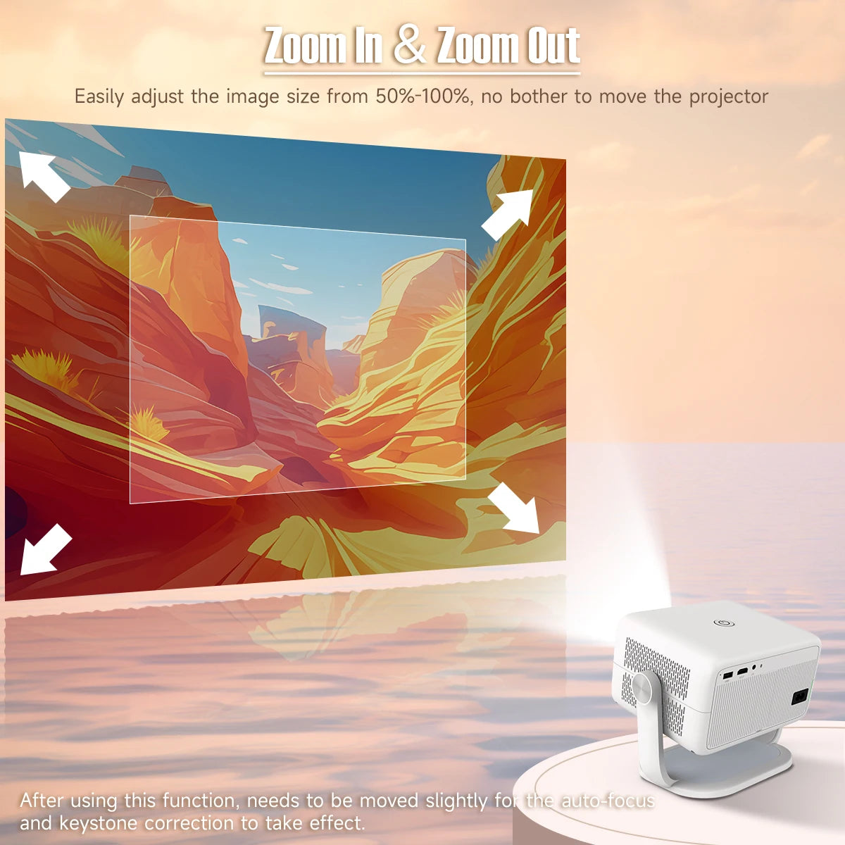 Magcubic 4K L018 Projector 650ANSI Native 1080P Auto Focus & Keystone 360° Rotate Android 11 BT 5.2 WIFI6 Portable Home Theatre
