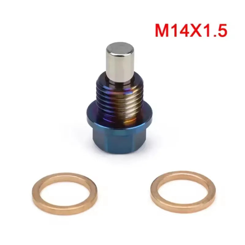 Titanium Alloy Magnetic Oil Drain Plug Oil Sump Nut M12x1.25 M12x1.5 M12x1.75 M14x1.5 Reusable Permanent Magnetism 5000 Gs