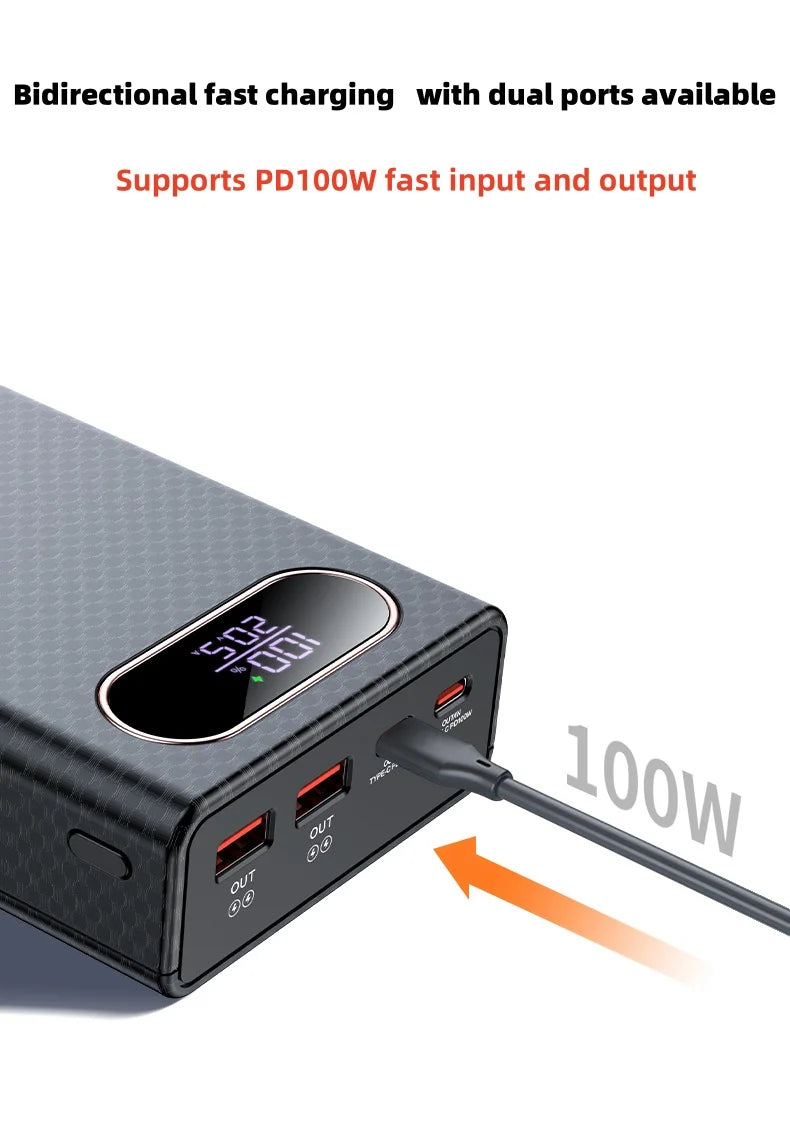 PD100W Fast Charging Power Bank DIY Kit 20V 5A 6x 21700 Battery Pack Portable No Soldering Easy Assemble