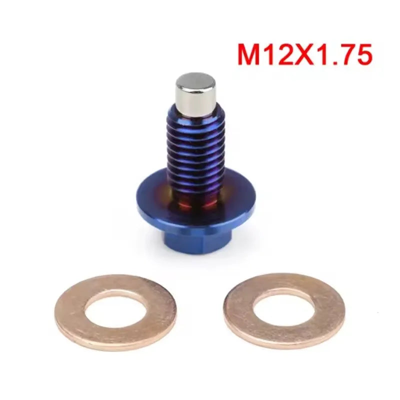 Titanium Alloy Magnetic Oil Drain Plug Oil Sump Nut M12x1.25 M12x1.5 M12x1.75 M14x1.5 Reusable Permanent Magnetism 5000 Gs