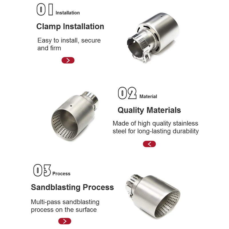 1 Pcs Stainless Steel Car Exhaust Tip Universal 60MM 63mm Muffler Tip