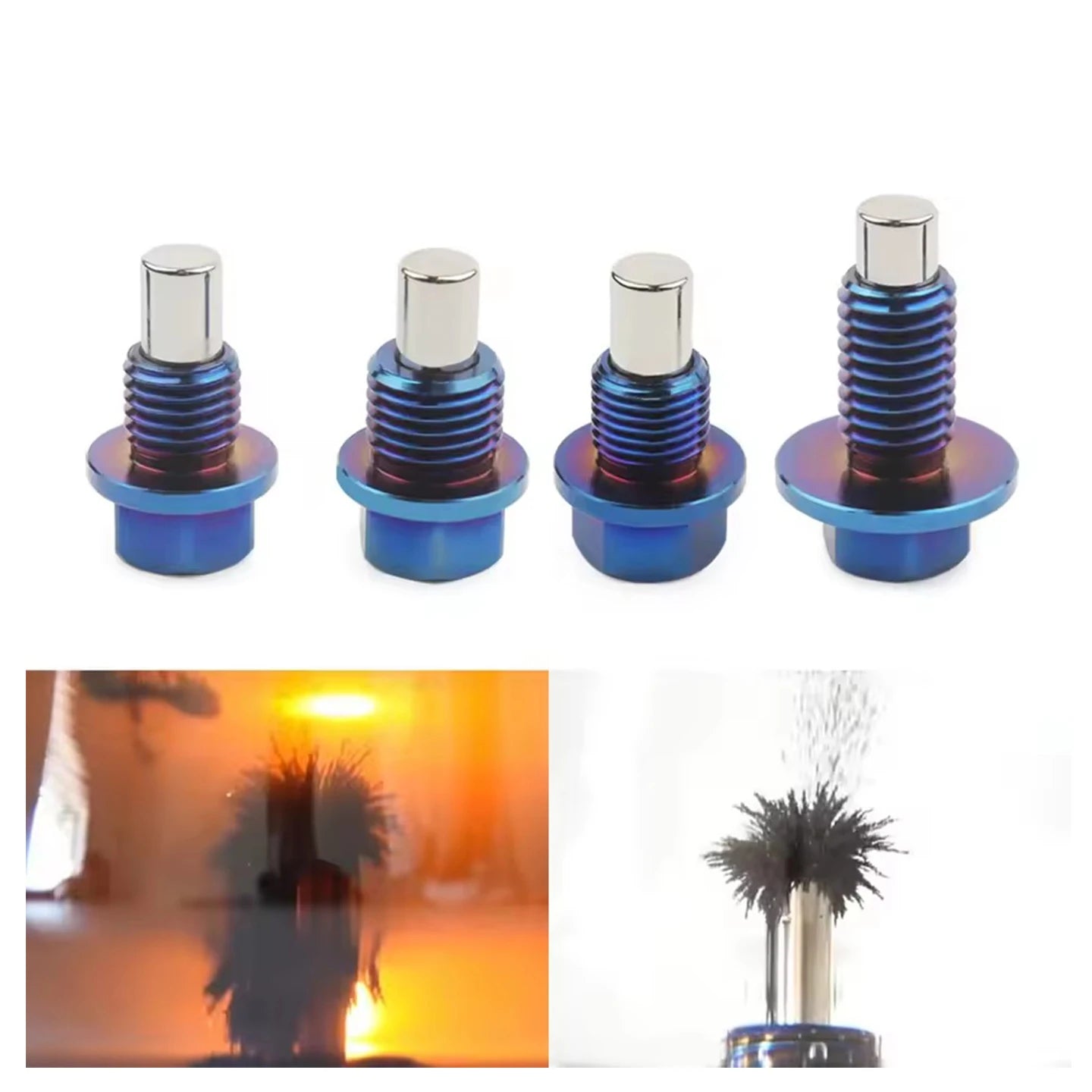 Titanium Alloy Magnetic Oil Drain Plug Oil Sump Nut M12x1.25 M12x1.5 M12x1.75 M14x1.5 Reusable Permanent Magnetism 5000 Gs