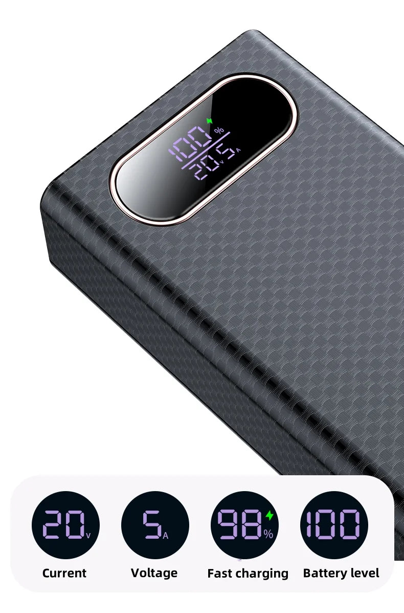 PD100W Fast Charging Power Bank DIY Kit 20V 5A 6x 21700 Battery Pack Portable No Soldering Easy Assemble