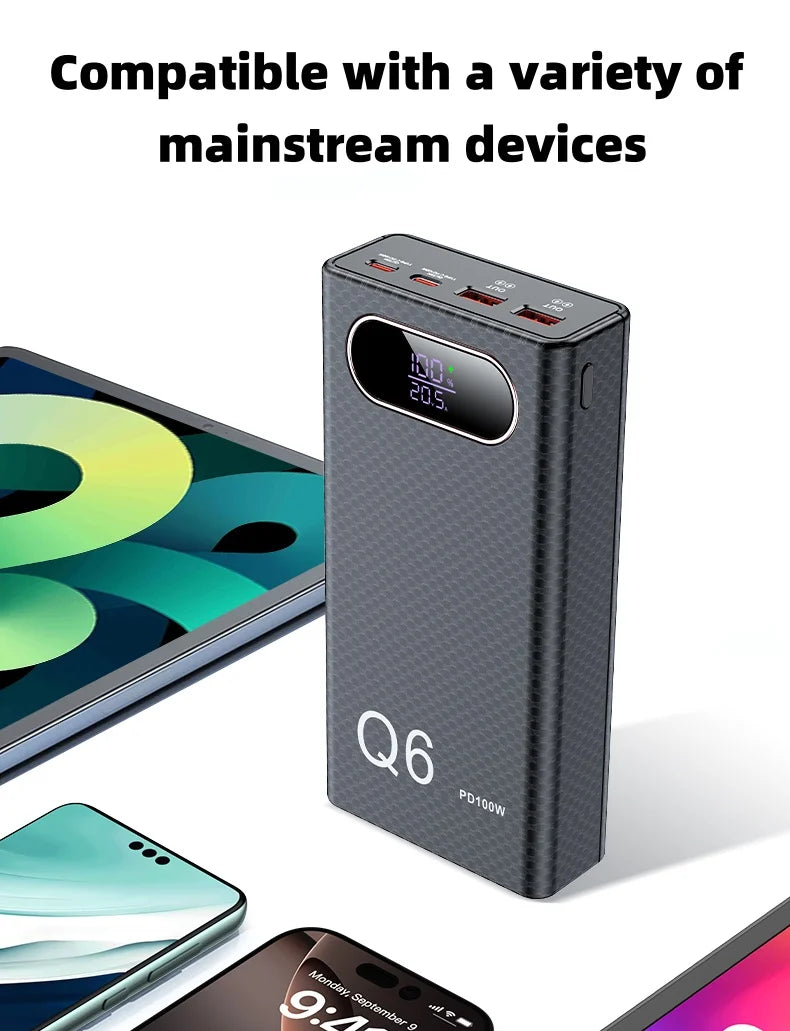 PD100W Fast Charging Power Bank DIY Kit 20V 5A 6x 21700 Battery Pack Portable No Soldering Easy Assemble