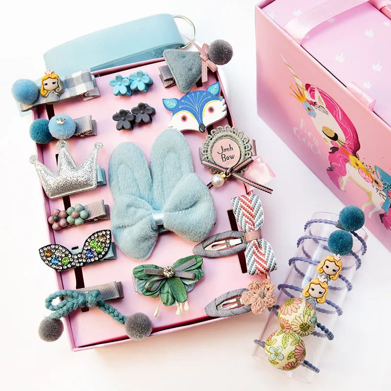 24pcs/Set Baby Hair Clips Cartoon Baby Headband Cute Bow Flower Children Hairpin Barrettes Headwear Baby Hair Accessories NO BOX