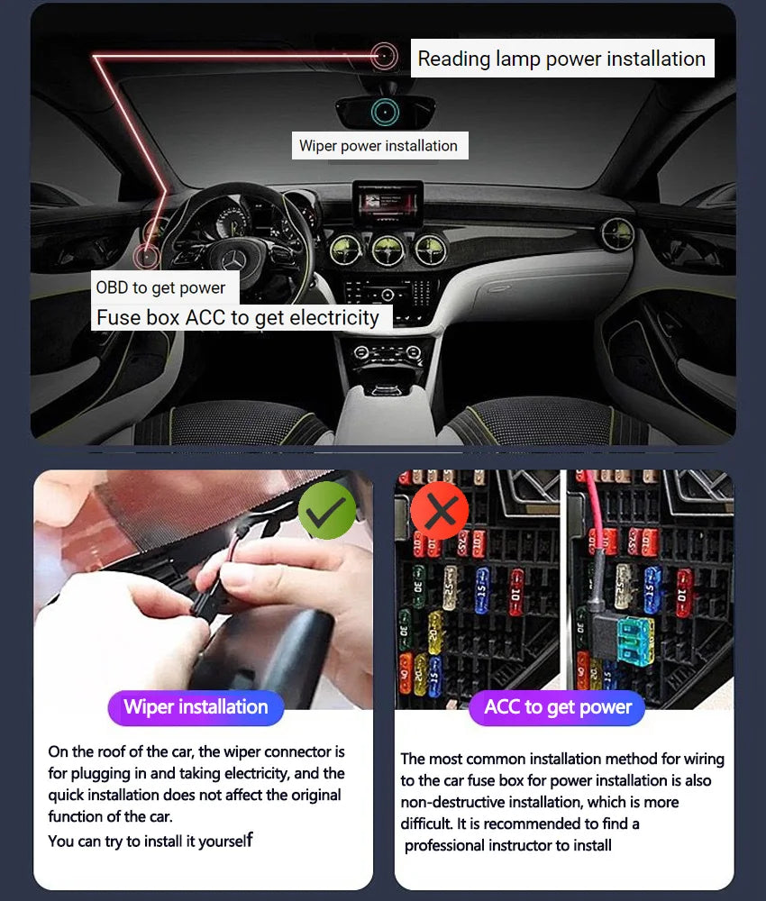 Dashcam For Peugeot 5008 GT II SUV 3008 2018-2023 For DS7 Crossback 2018-2019 For Citroen C5 hybrid 2019-2023 Car DVR Dash Cam