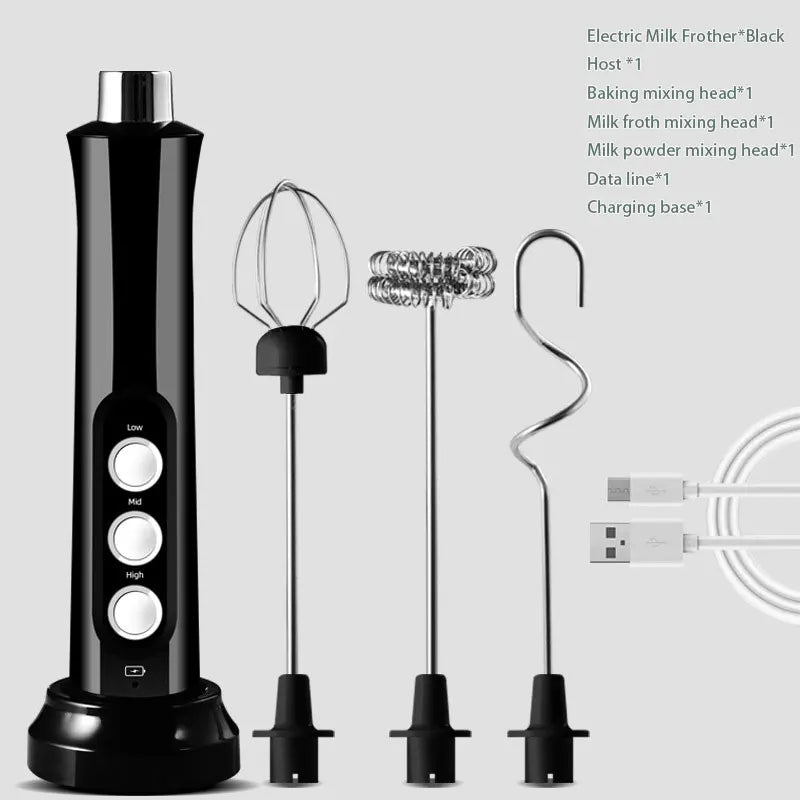 3 In 1 Portable Electric Milk Frother Foam Maker