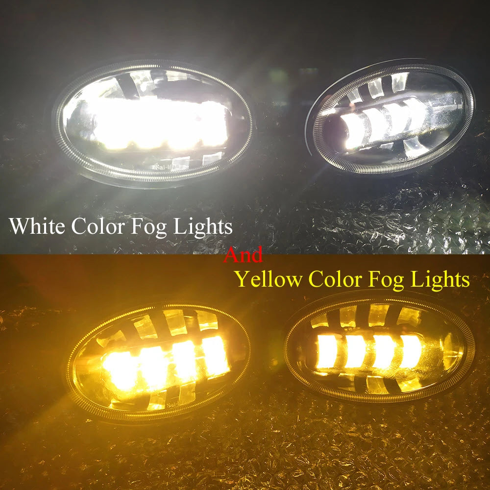 2x Front Full LED Fog Lights with Cut-Line Lens White / Yellow Color Fog Lamp for Honda Stream RSZ RN6 07.2006 2007 2008 05.2009