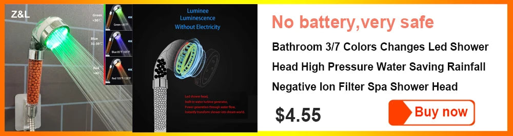 Shower Head High Pressure Water Saving with On/Off Switch Stop Button Ionic Mineral Anion 3 Modes