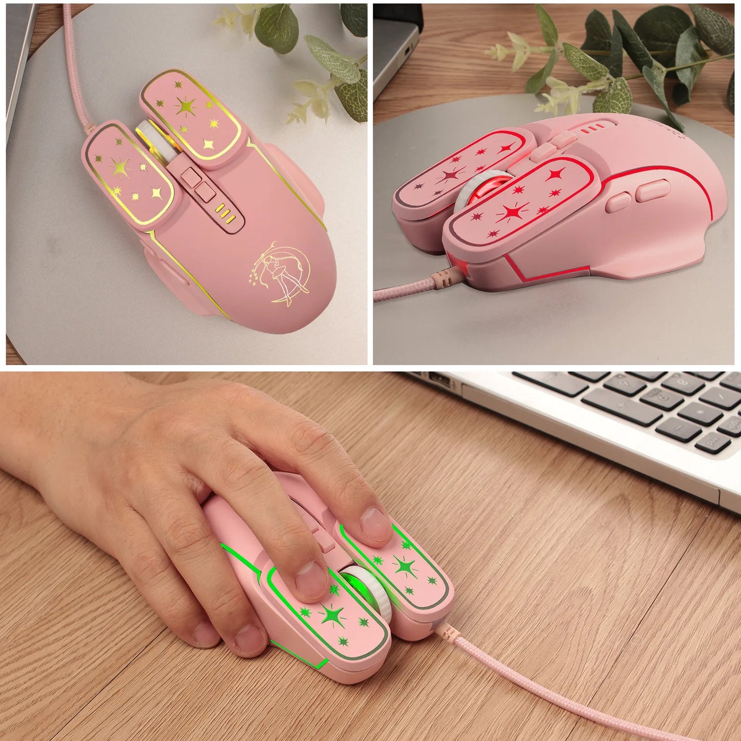 USB Gaming Mouse RGB Backlit Ergonomic Game Mice 7D Esports Wired Mouse for Laptop PC Gamer