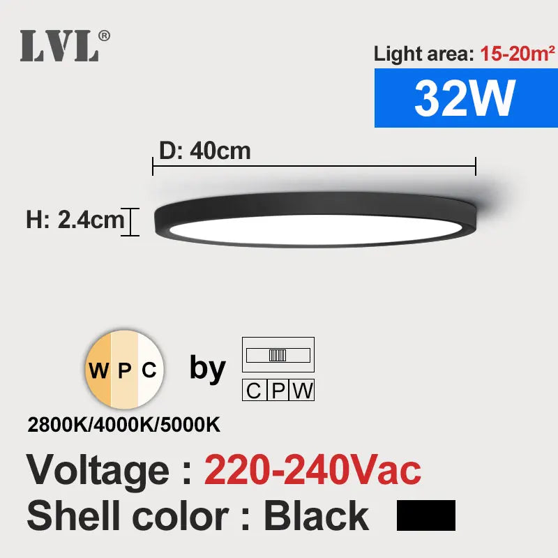 Modern LED Ceiling Light Wood Grain Golden One Light with 3 Colours