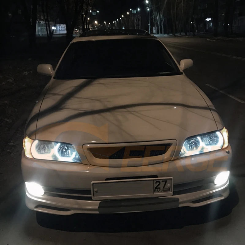 For Toyota Chaser JZX100 Ultra Bright Day Light Turn Signal DTM Style LED Angel Eyes Halo Rings Kit