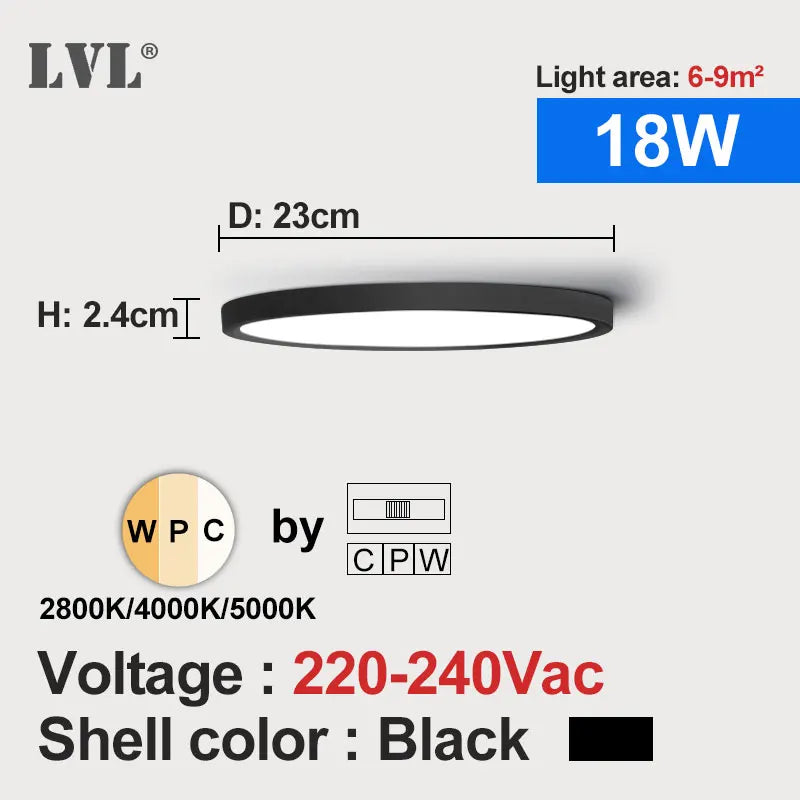 Modern LED Ceiling Light Wood Grain Golden One Light with 3 Colours