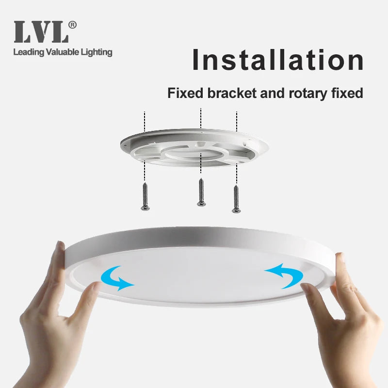 Modern LED Ceiling Light Wood Grain Golden One Light with 3 Colours