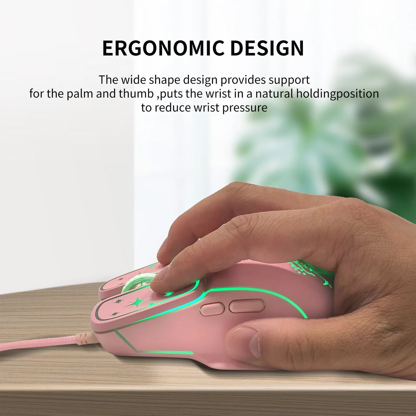 USB Gaming Mouse RGB Backlit Ergonomic Game Mice 7D Esports Wired Mouse for Laptop PC Gamer