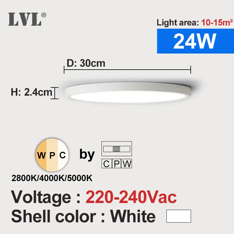 Modern LED Ceiling Light Wood Grain Golden One Light with 3 Colours