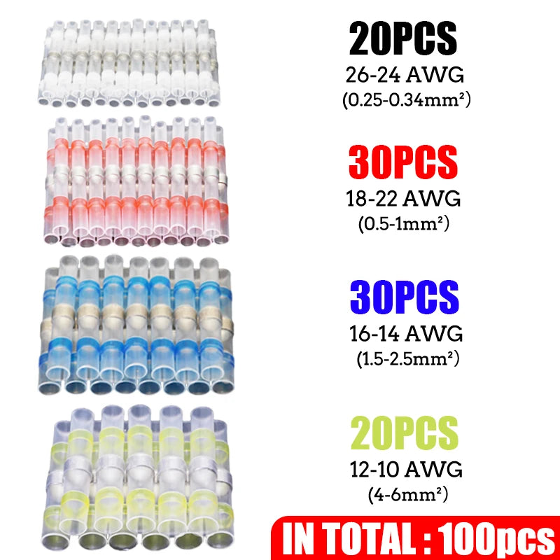 Box-Packed Thermal Shrinkage Electrical Car Wire Connector Solder Extrusion Terminals Block Cable Solder Sleeve