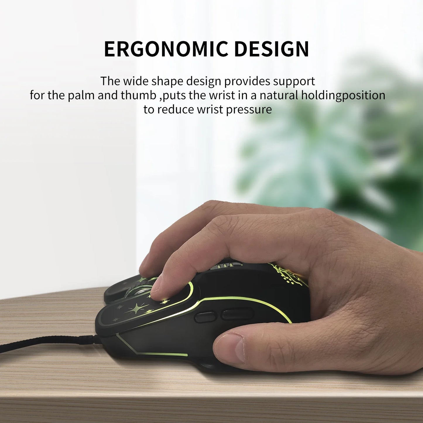 USB Gaming Mouse RGB Backlit Ergonomic Game Mice 7D Esports Wired Mouse for Laptop PC Gamer