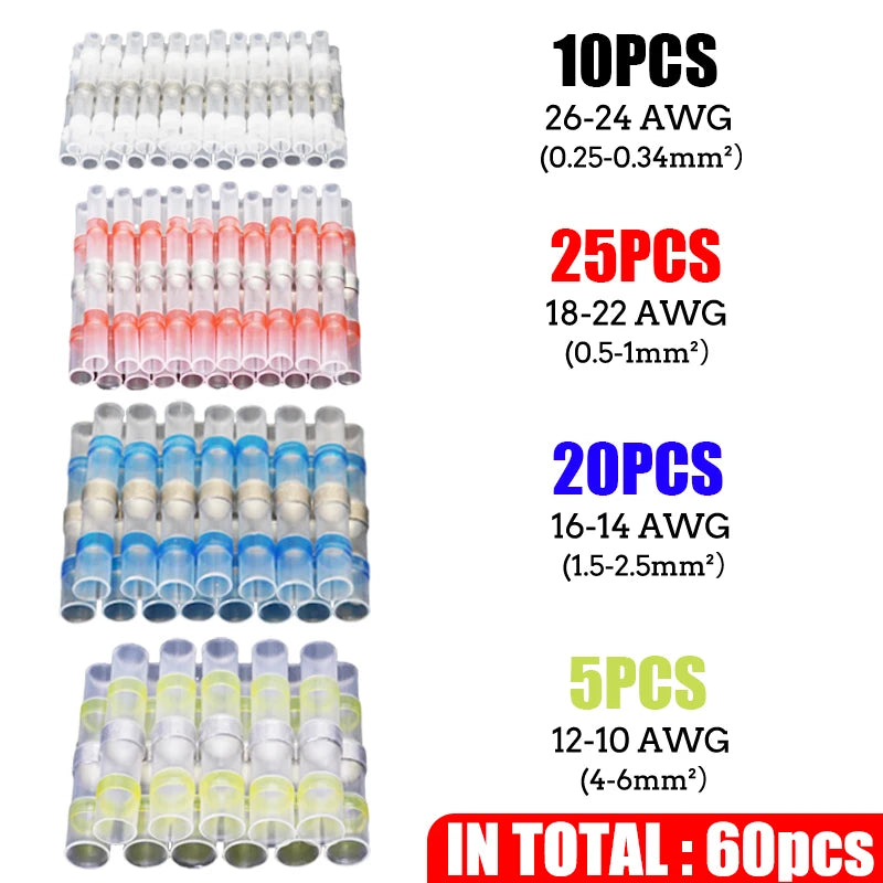 Box-Packed Thermal Shrinkage Electrical Car Wire Connector Solder Extrusion Terminals Block Cable Solder Sleeve