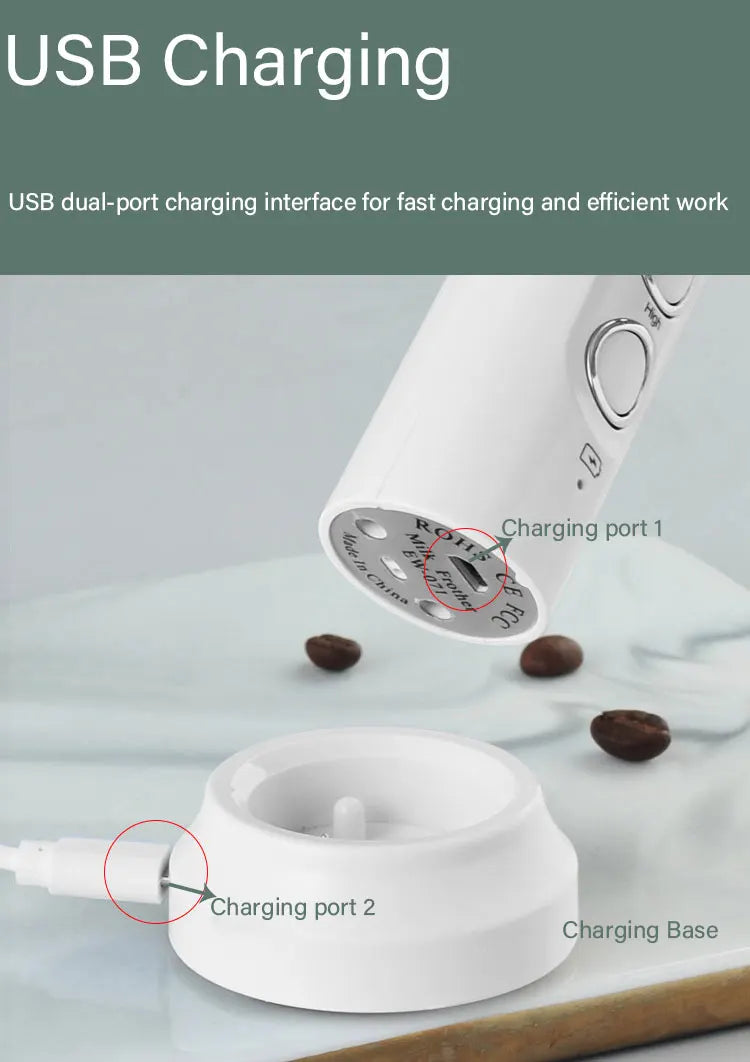 3 In 1 Portable Electric Milk Frother Foam Maker