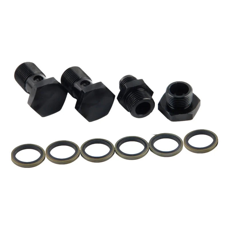 AN6 8 10 Billet Aluminium Assembly 2 in 1 inlet bracket for external Dual Twin Fuel Pumps