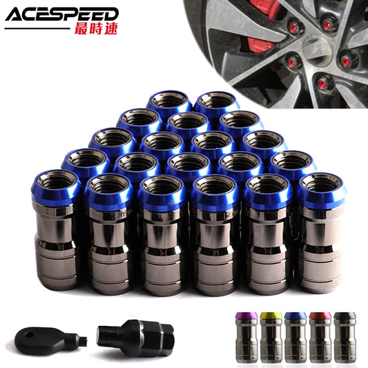 Lug Nuts For Volk Style Concealed Heptagon Formula Steel Titanium color M12X1.5/M12x1.25 20PCS/set