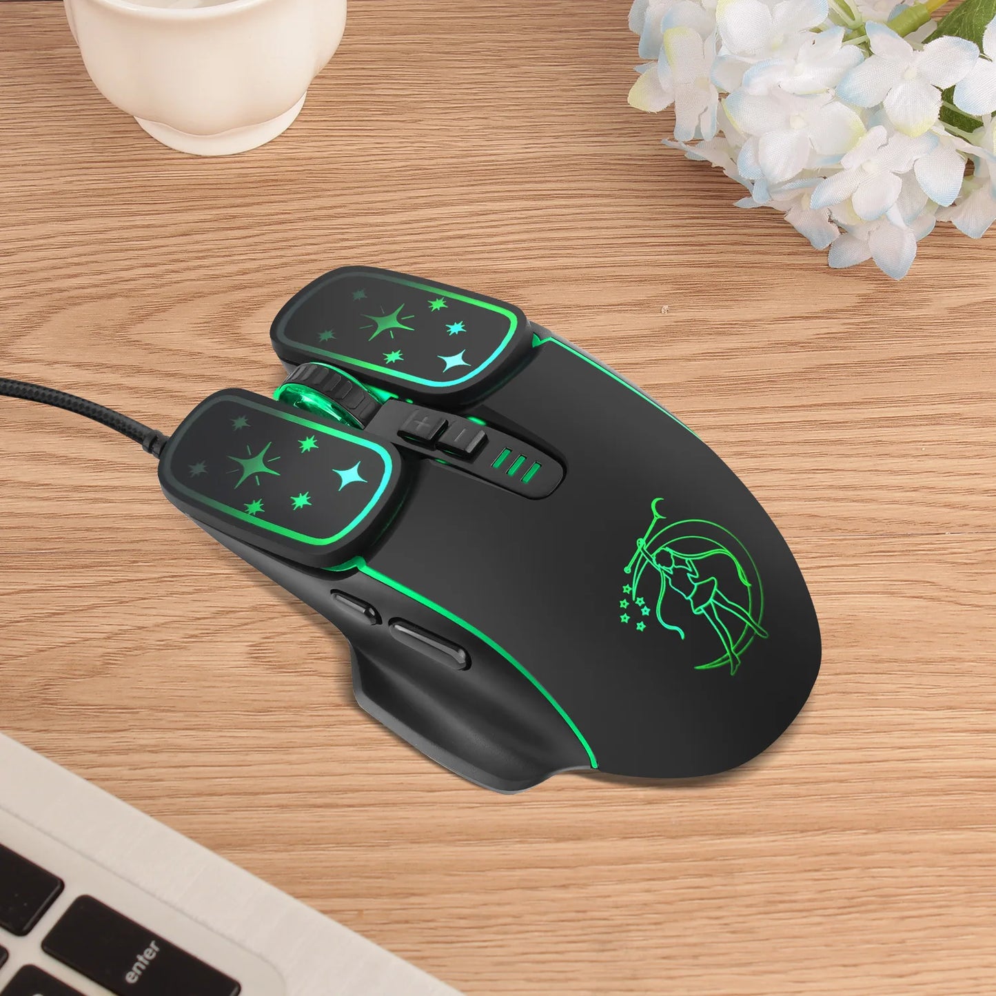 USB Gaming Mouse RGB Backlit Ergonomic Game Mice 7D Esports Wired Mouse for Laptop PC Gamer