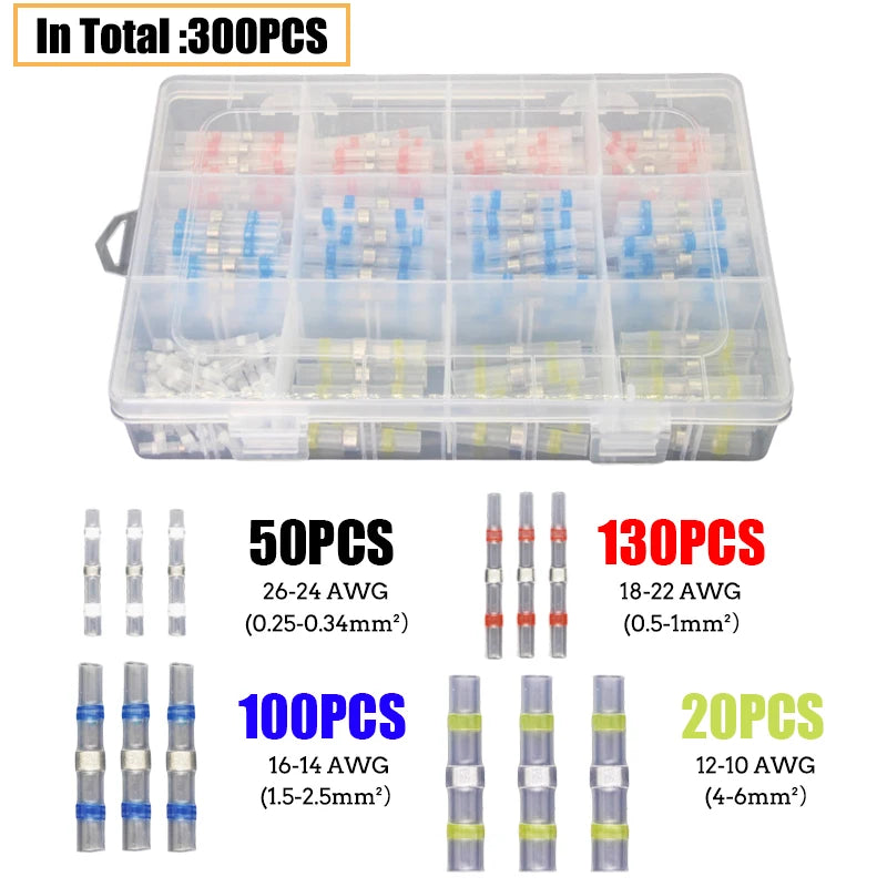 Box-Packed Thermal Shrinkage Electrical Car Wire Connector Solder Extrusion Terminals Block Cable Solder Sleeve