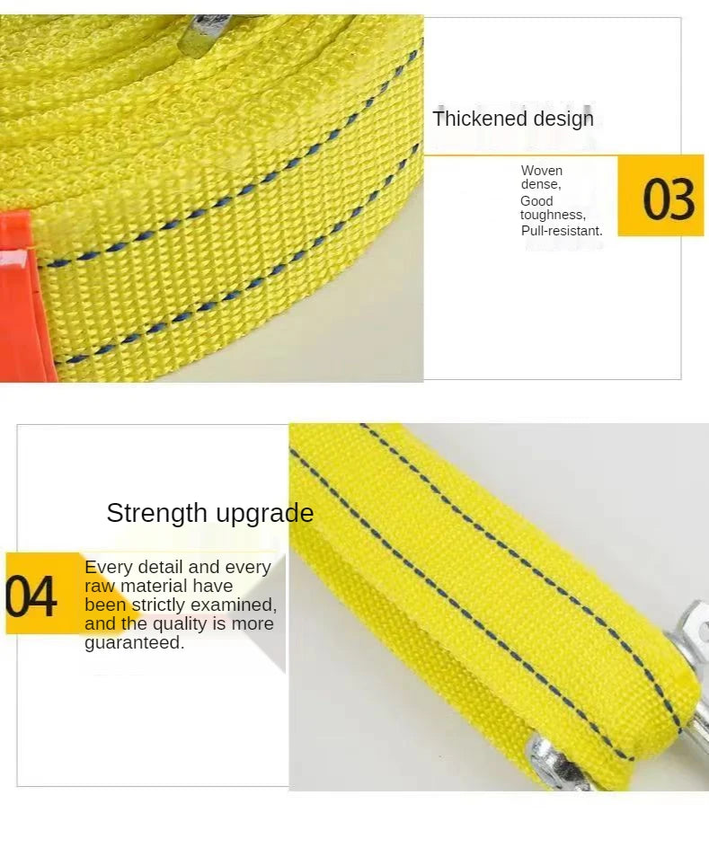 5 Tones Tow Rope Strap Bar Off Road Accessories Loop Hook Car Trailer