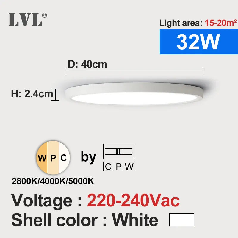 Modern LED Ceiling Light Wood Grain Golden One Light with 3 Colours