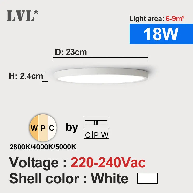 Modern LED Ceiling Light Wood Grain Golden One Light with 3 Colours
