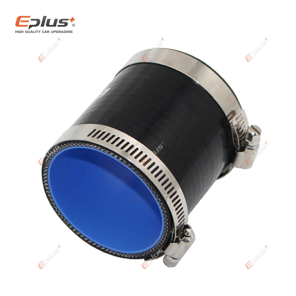 EPLUS Universal Silicone Tubing Hose Straight Intercooler Turbo Intake Pipe Coupler Black Length 76mm Multi Size