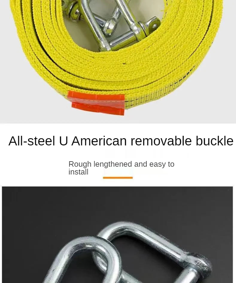 5 Tones Tow Rope Strap Bar Off Road Accessories Loop Hook Car Trailer