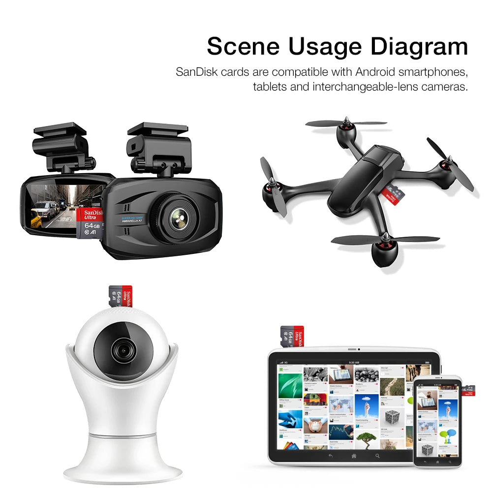 SD Adapter TFcard 64GB 16GB 32GB Memory Card 128GB Class 10