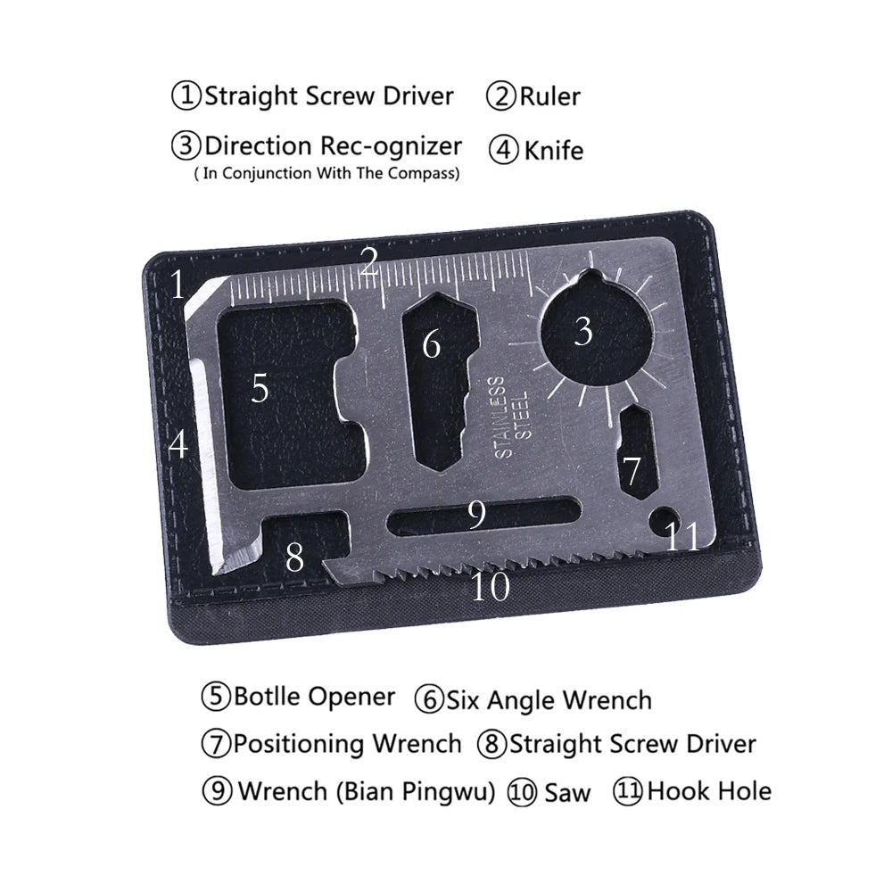 Compact 11 in 1 Tactical Survival kit Outdoor Camping