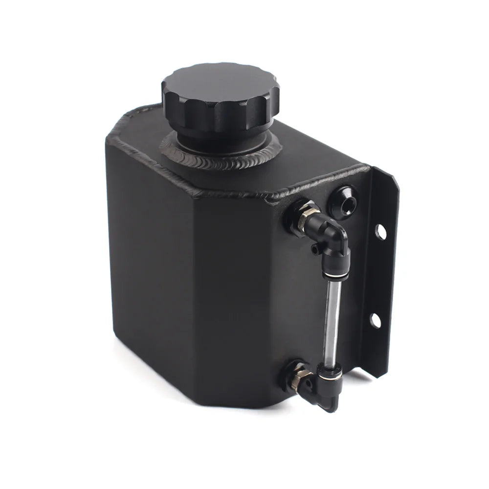 Hight Quality 1L Aluminium Oil Catch Can Reservoir Tank With Drain Plug Breather Oil Tank Fuel Tank Universal style