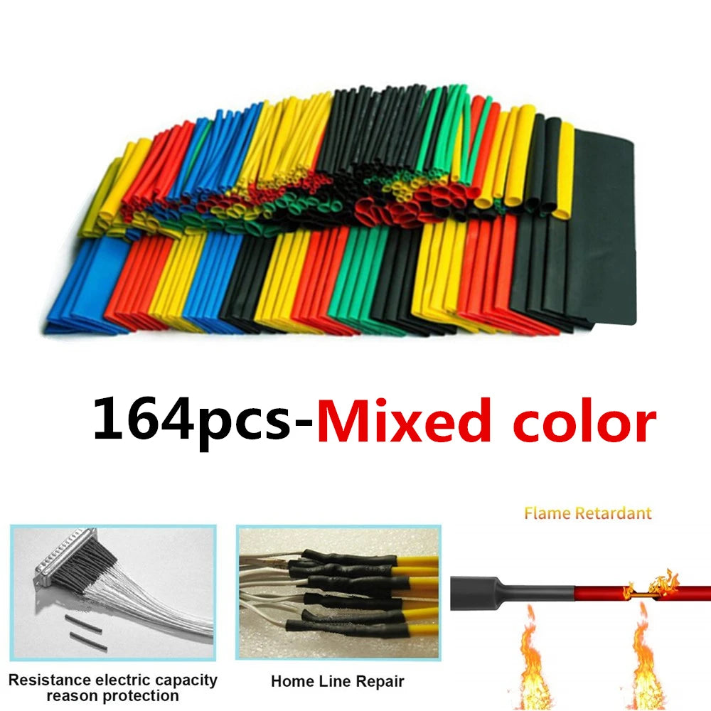 164pcs Set Polyolefin Shrinking Assorted Heat Shrink Tube